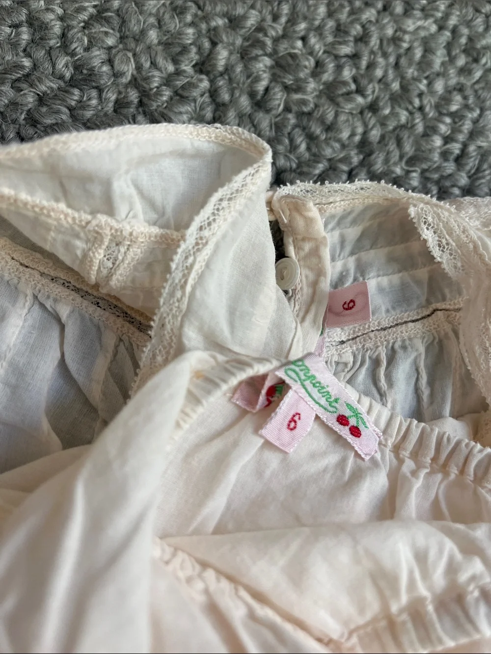 Bonpoint Cream Ruffle Tank Top with Matching Bloomers